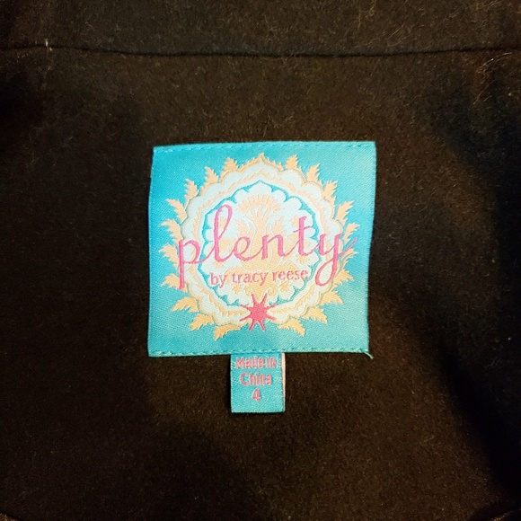 Anthro Tracy Reese Black Embroidered Wool Coat - Picture 4 of 6